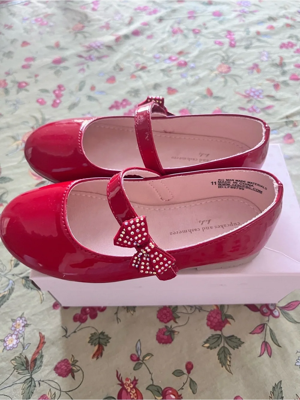 Cupcakes & Cashmere girls Red Patent Dress Shoes with Bow Accent